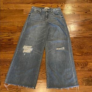 High Rise Light Wash Wide Leg Jeans